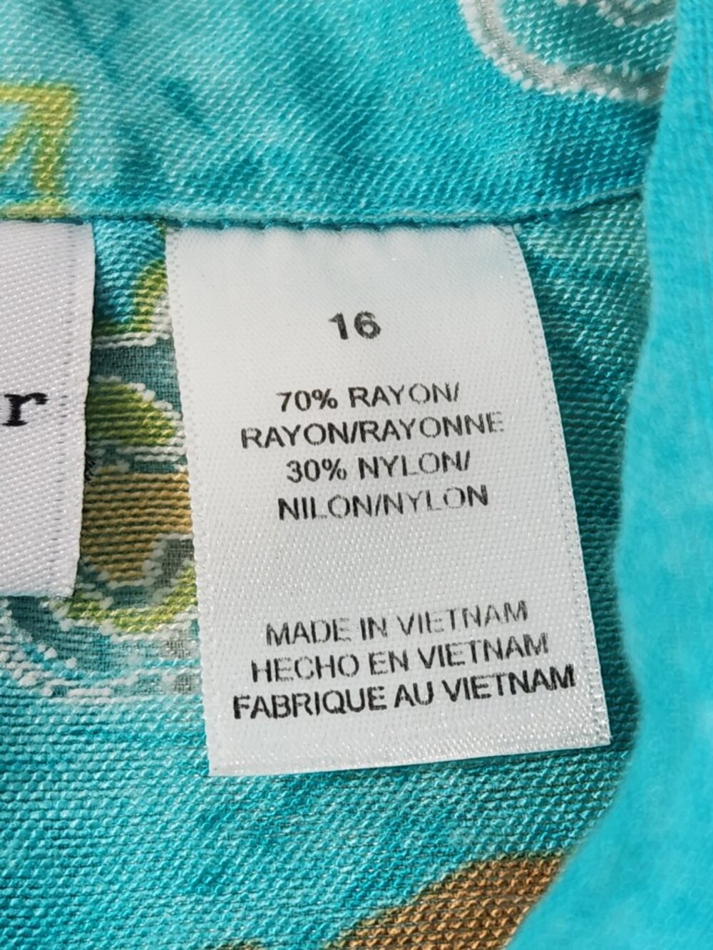 Alfred Dunner Womens Blouse Size 16 Long Sleeve Green Sheer Floral EUC Fast Ship - Picture 9 of 11